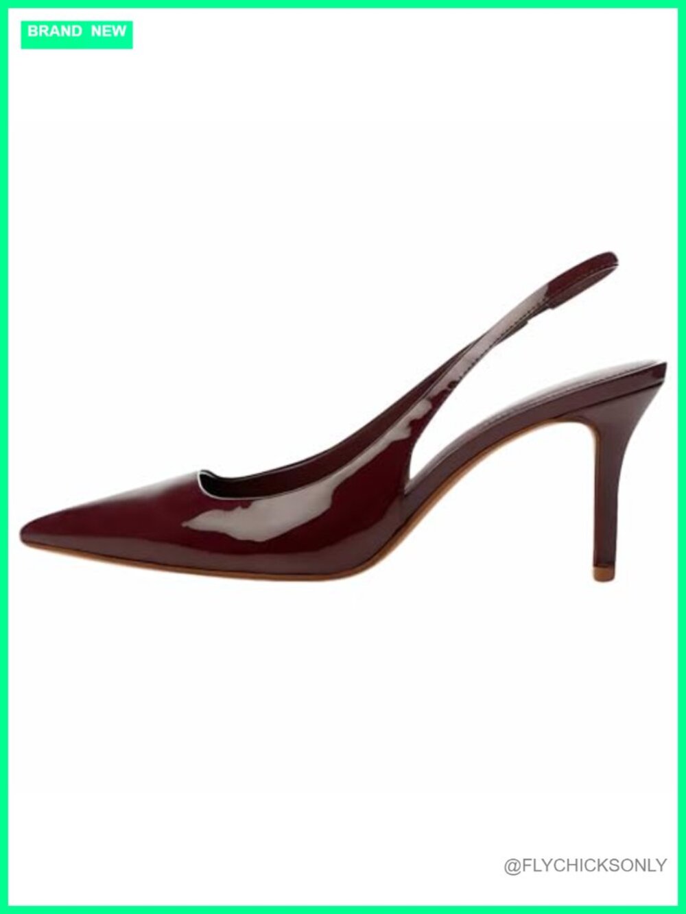 Women's Slingback Kitten Heels Pointed Toe Faux Leather Dress Pumps